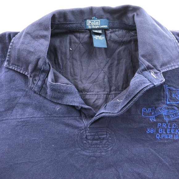 Polo Ralph Lauren Mens Polo Shirt Large Short Sleeve Navy Blue Nautical Casual - Picture 8 of 12